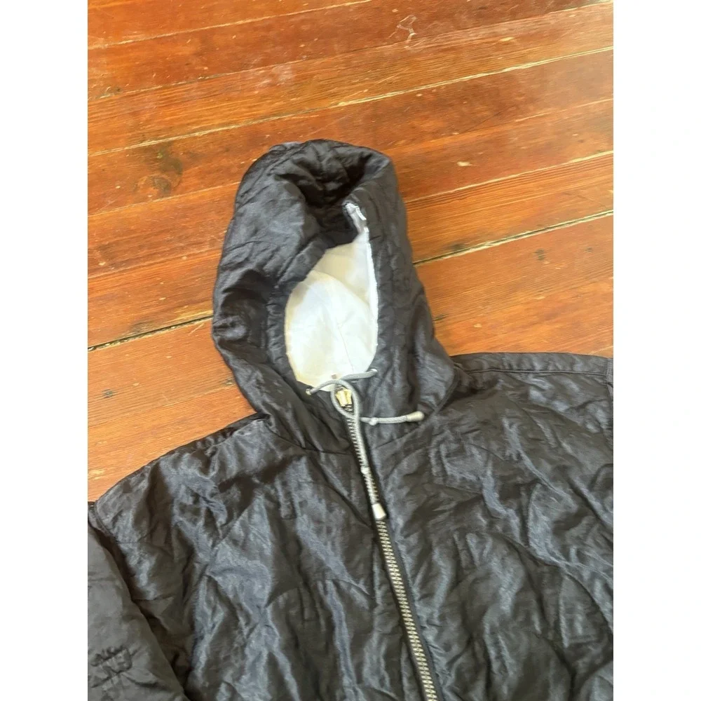 Vtg.‎ Adidas Reversible Lined Windbreaker Puffer Jacket Mens Medium Black  Y2K